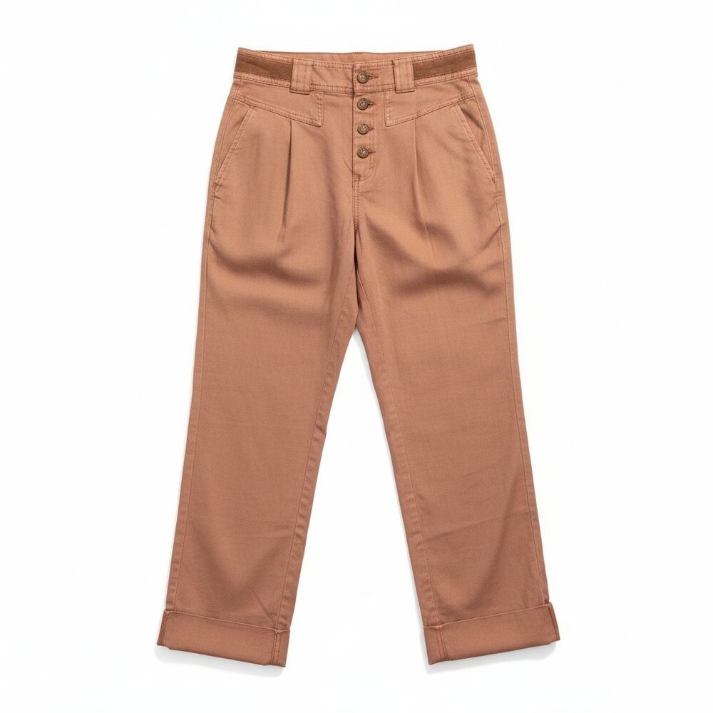 Sundance Linen Blend Quinn Pants Size 4 Burnt Orange Henna